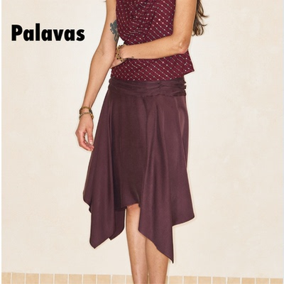 palavas2025春夏新款不对称半裙