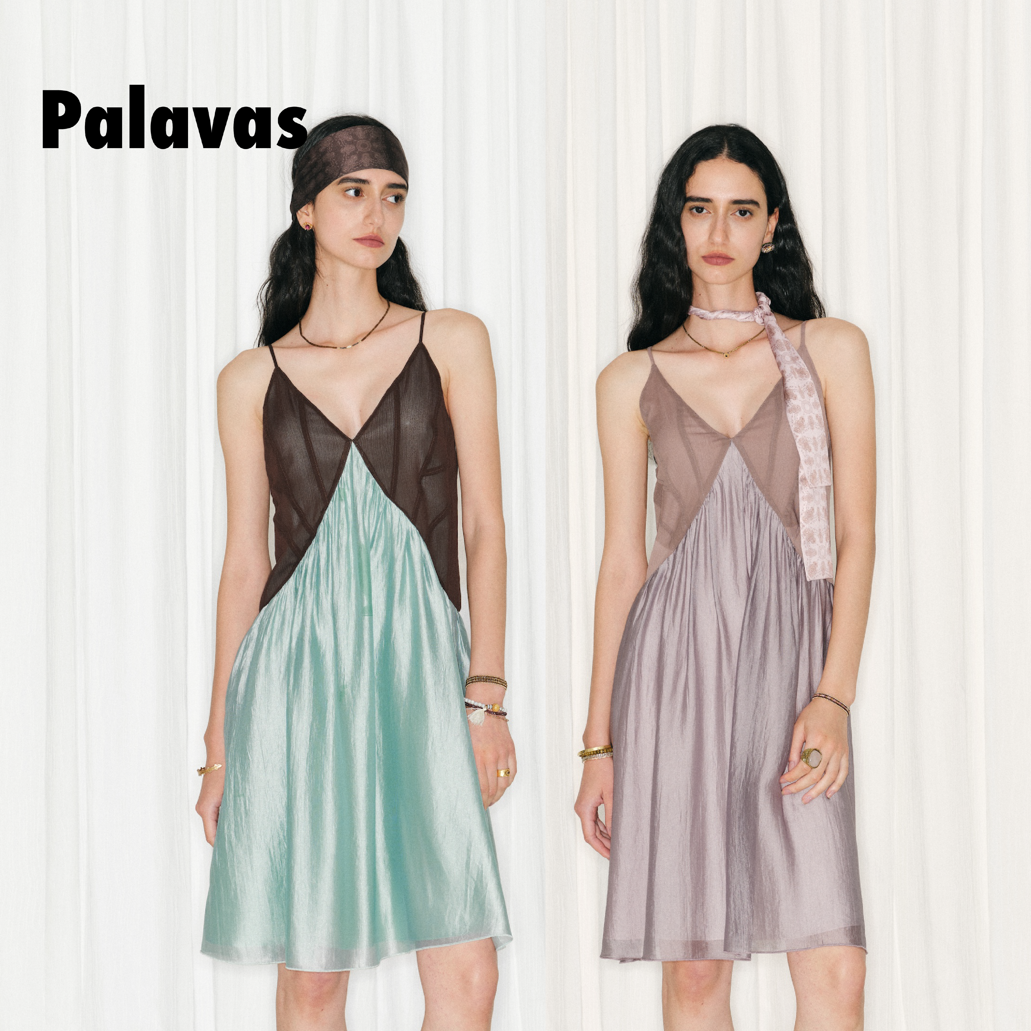 palavas26春夏新款钟楚曦同款纱幔游踪连衣裙法式撞色女夏度假风