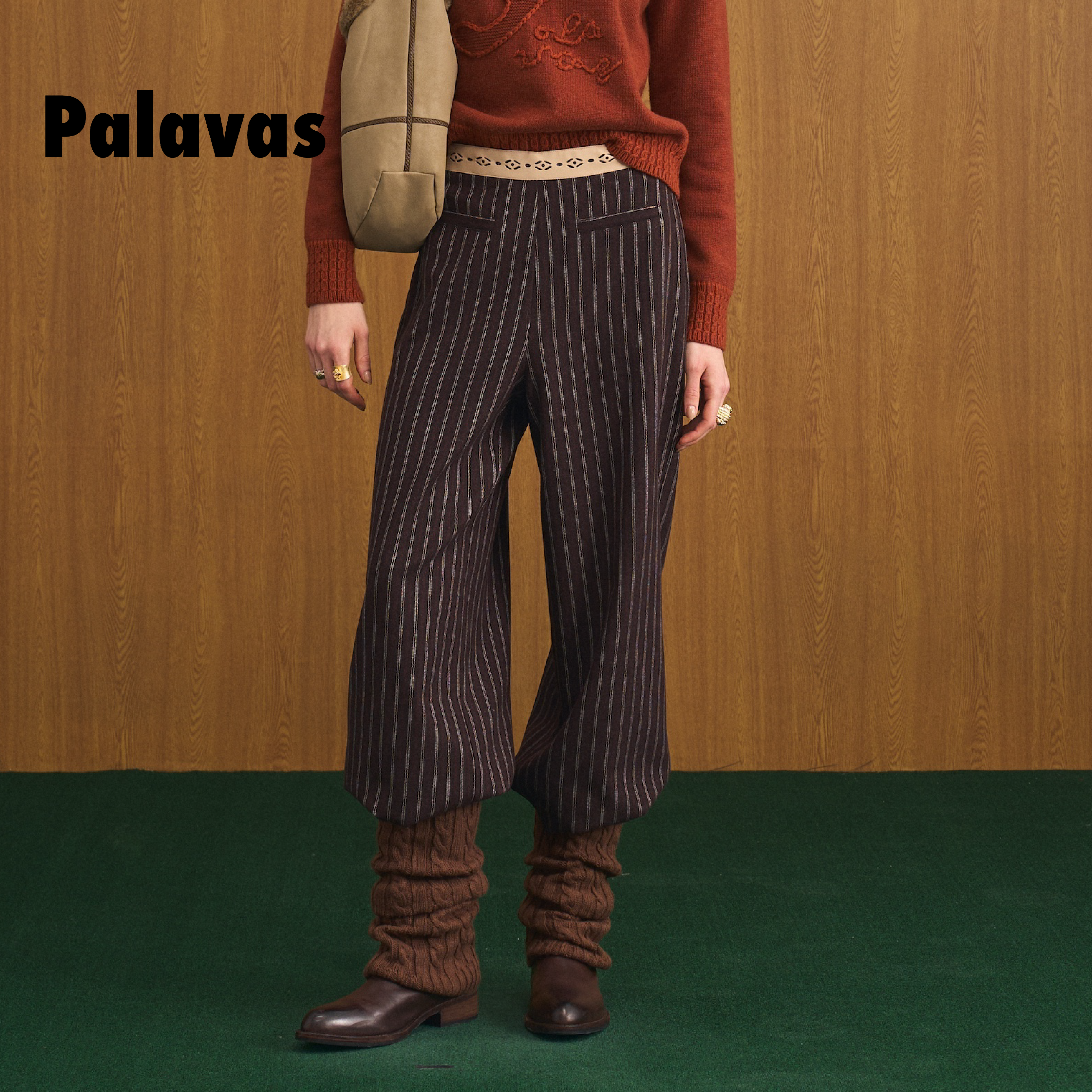 【新品】PALAVAS布列塔尼迷情长裤复古条纹直筒裤羊毛阔腿裤原创,女装/女士精品,休闲裤,淘宝优惠券,粉丝福利购,淘宝优惠卷