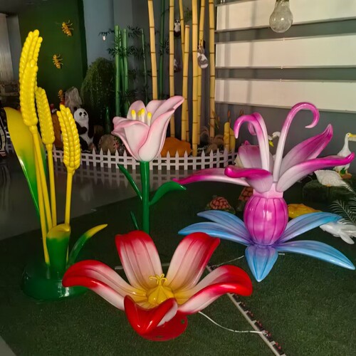定制雕塑大型节日灯会户外防水大型节日花灯花开富贵稻穗福袋灯