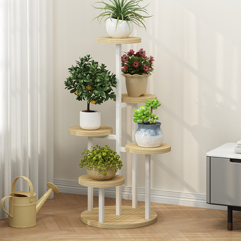 花架置物架阳台花架子客厅落地式实木户外庭院多肉花盆栽铁艺托架