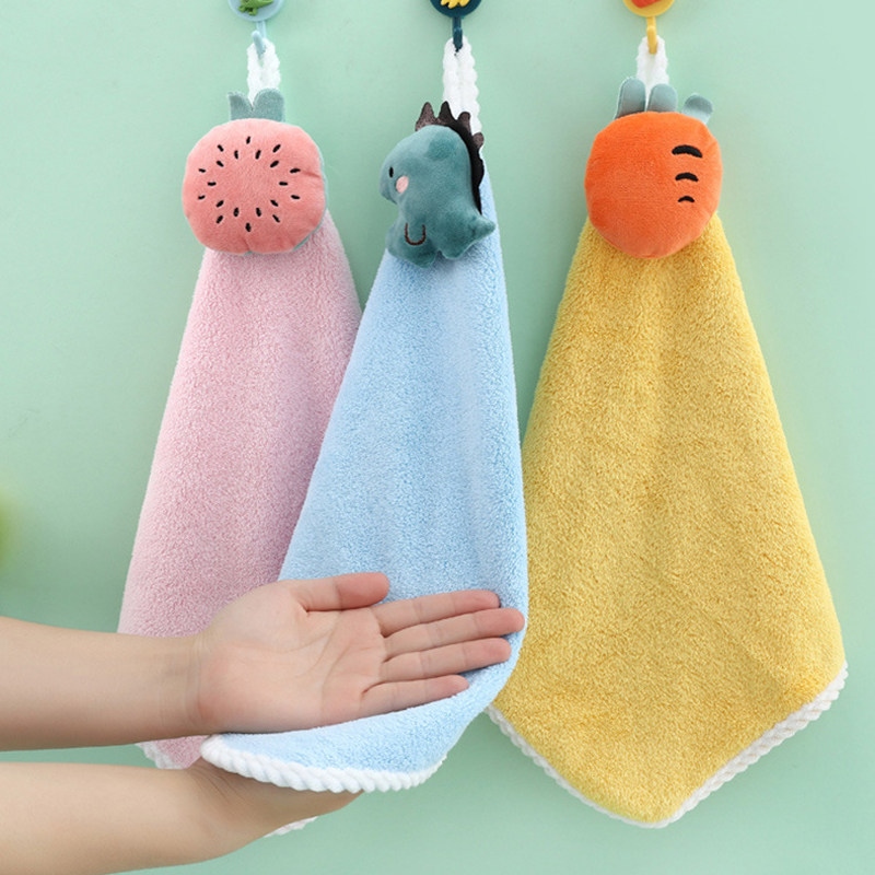 擦手巾加厚可挂式小毛巾可爱儿童家用吸水速干不掉毛厨房浴室专用,家庭/个人清洁工具,厨房擦手巾,淘宝优惠券,粉丝福利购,淘宝优惠卷