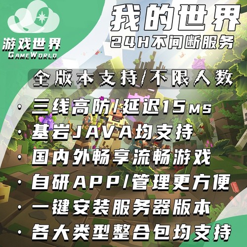 我的世界服务器Minecraft服务器MC整合包开服租赁联机Java版基岩