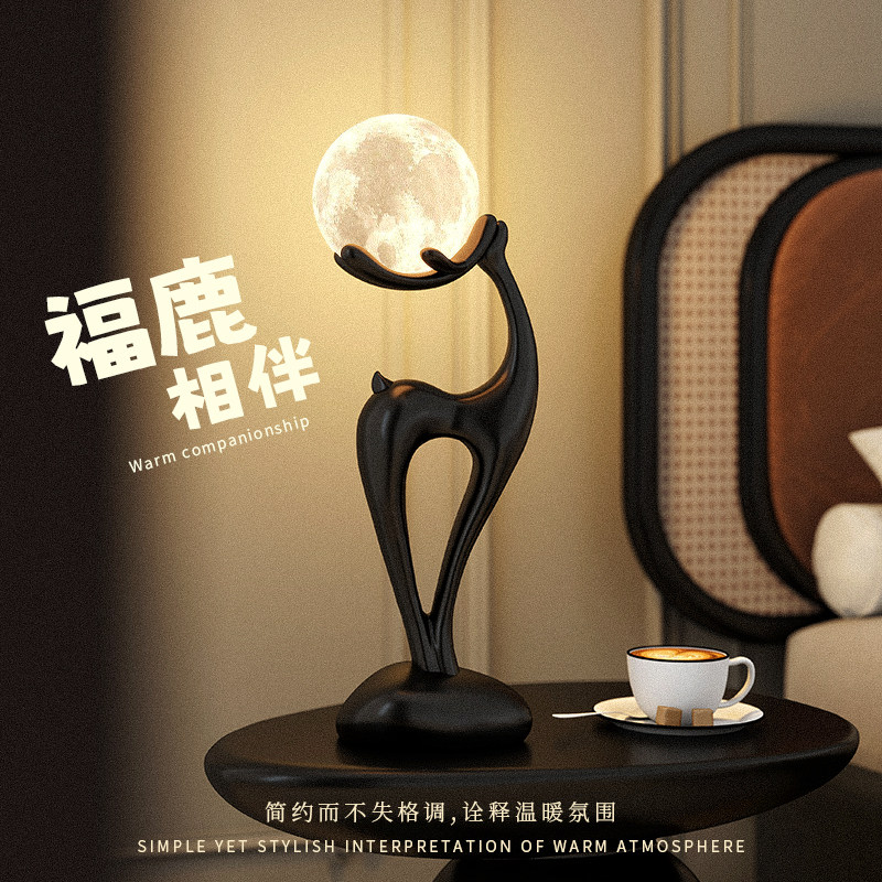 福鹿台灯复古卧室床头灯创意高颜值艺术小夜灯睡眠usb充电氛围灯,家装灯饰光源,装饰台灯,淘宝优惠券,粉丝福利购,淘宝优惠卷