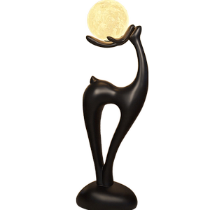 艺术小鹿落地灯客厅沙发旁边高级感摆件复古灯具卧室中古氛围台灯