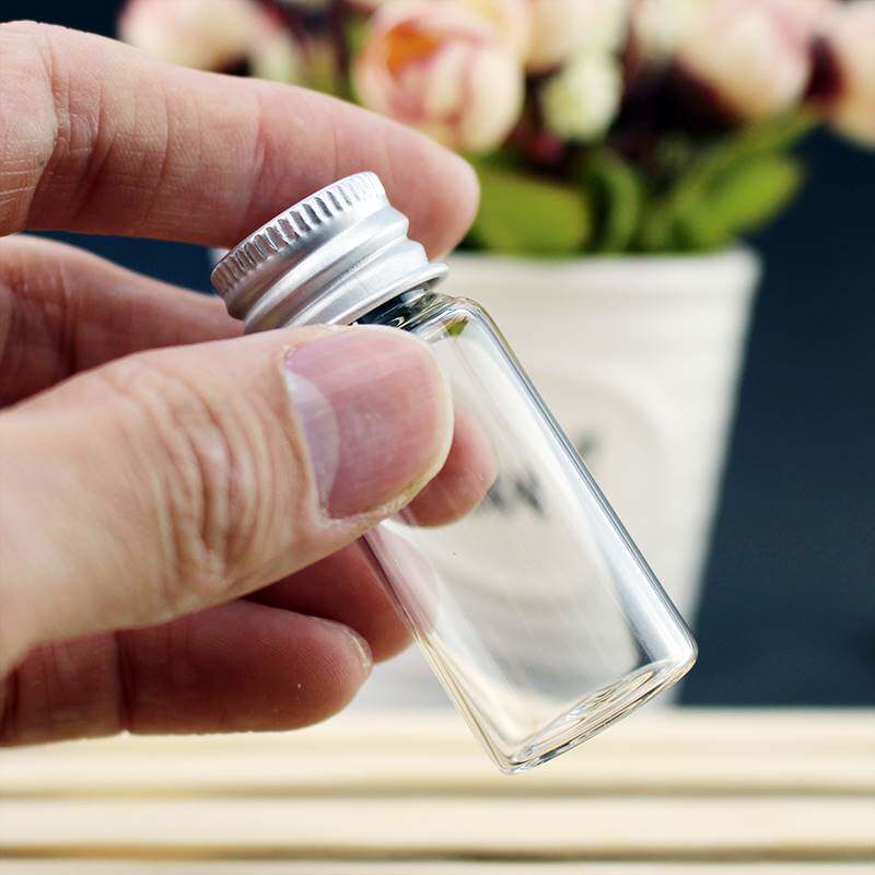 10只许愿瓶透明铝盖螺口玻璃瓶拧盖小药瓶胶囊瓶药粉密封小瓶药h