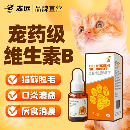 复合维生素b猫用幼猫口服溶液治疗藓猫咪专用狗狗兽宠物猫口焱药
