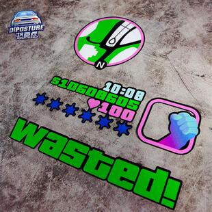 汽车贴纸罪恶都市侠盗猎车手GTA飞车5车贴防水反光电动车摩托车贴