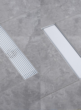 白色长条地漏隐形镶砖防臭芯不锈钢卫生间淋浴房排水槽头发过滤网