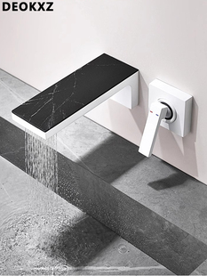 DEOKXZ轻奢白色暗装 热熔冷热全铜置物墙排出水龙头面盆 龙头嵌入式