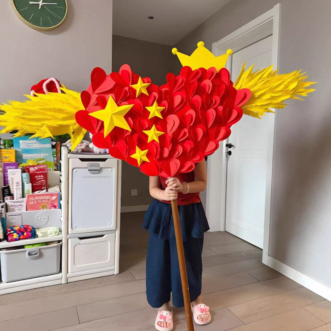 【爱心举牌】国庆节手工作品材料包diy爱国主题小学生运动会班牌