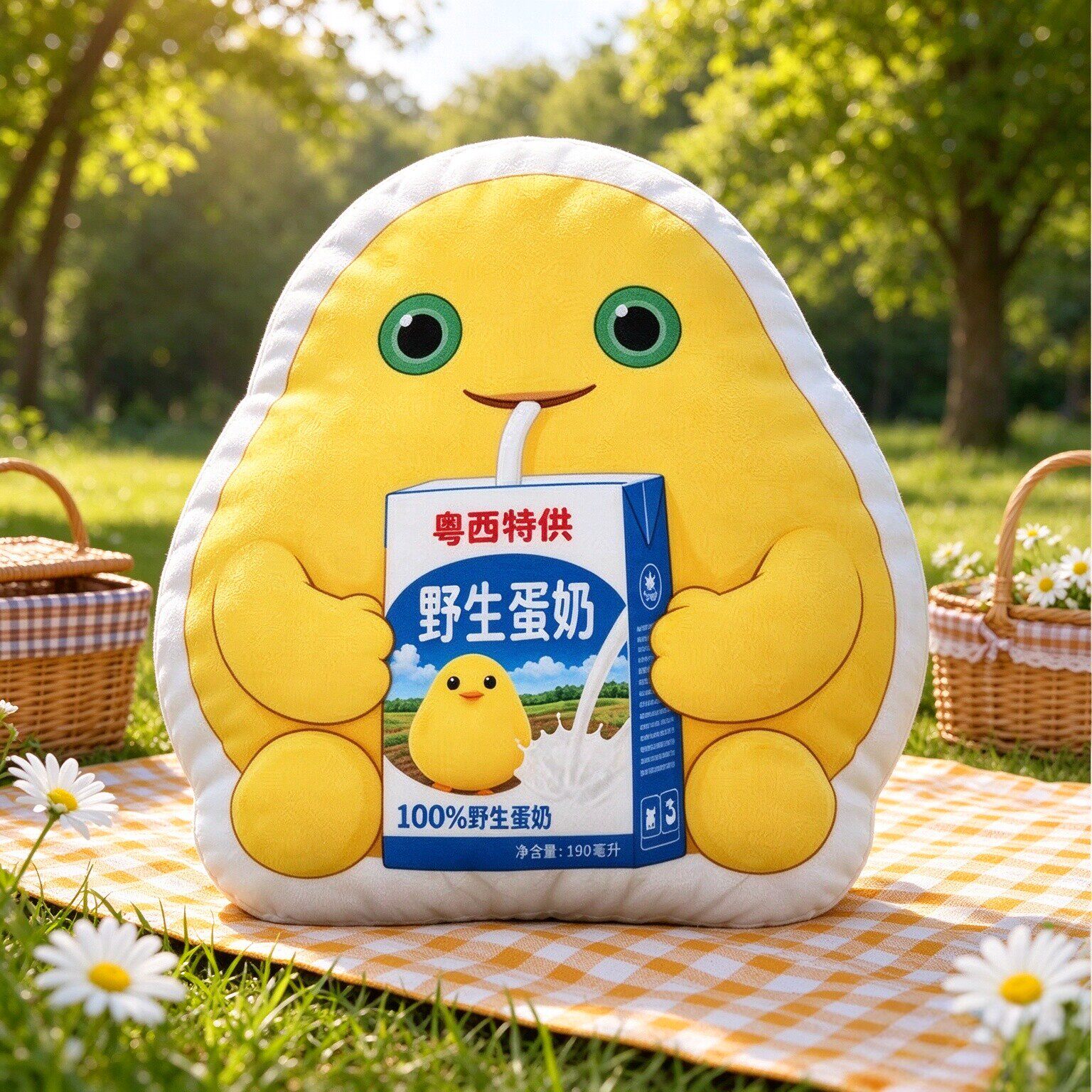 奶蛋玩偶野生蛋奶盒异形抱枕粤西搞笑表情包卧室沙发装饰礼物