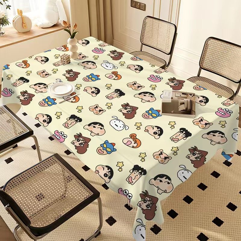 ins网红可爱蜡笔小新桌布防水防油免洗长方形餐桌布茶几pvc宿舍桌,居家布艺,桌布,淘宝优惠券,粉丝福利购,淘宝优惠卷