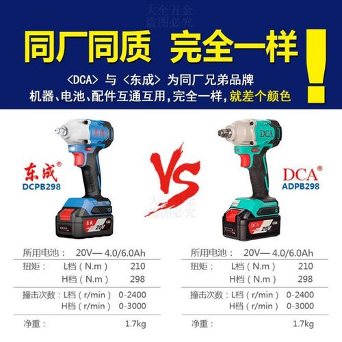 20V电动扳手充电式冲击扳手DCPB298B锂电汽修架子工套筒风炮