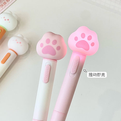 会发光的笔！乐派星星点灯旋转中性笔学生顺滑考试黑笔ST刷题笔