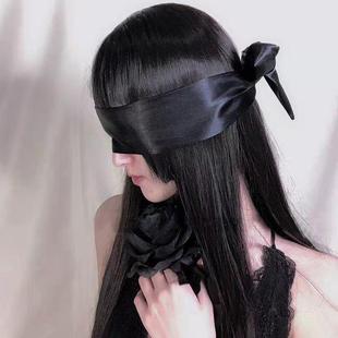 飾帶蒙眼 蒙眼絲帶遮眼飄帶布條眼罩絲綢緞面性感布帶長(zhǎng)飄帶超仙裝