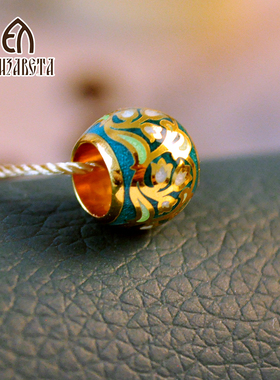 爱沙尼亚925纯银鎏金转运珠复古桶珠欧美吊坠链隔珠男女银饰5248