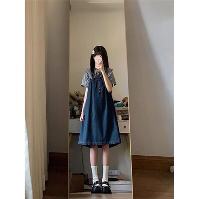 日系复古牛仔背带连衣裙