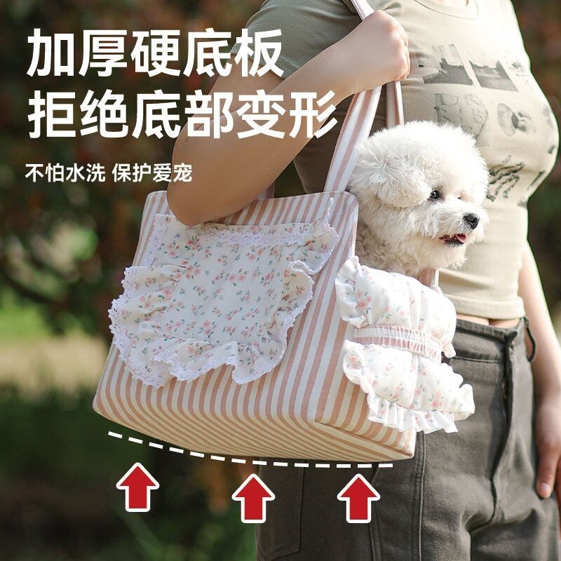 宠物外出包猫包便携式单肩包透气猫咪狗狗出行帆布包加厚小型犬