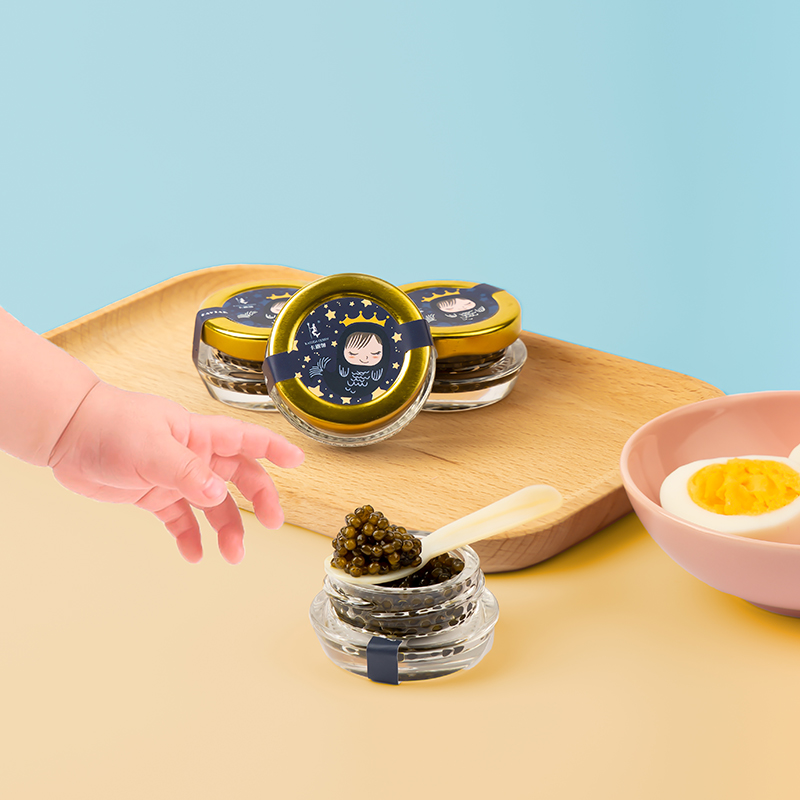 卡露伽儿童鱼子酱鱼籽即食7年鲟鱼籽酱罐头海鲜caviar10g
