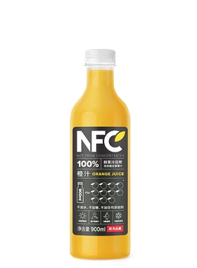 新日期农夫山泉 NFC果汁饮料代餐饮料NFC橙汁900ml*2瓶部分包邮