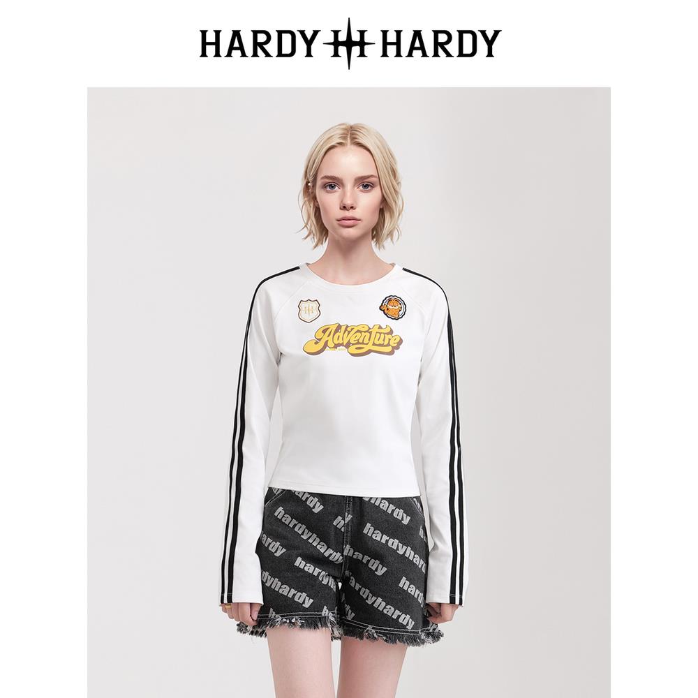 HARDYHARDY2025秋冬新款加菲猫联名家族字母休闲圆领长袖T恤潮女