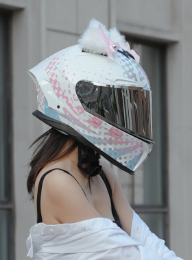 艾狮摩托车头盔男女士全盔电动车机车四季通用冬季安全帽3C认证灰