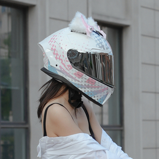 艾狮摩托车头盔男女士全盔电动车机车四季通用冬季安全帽3C认证灰