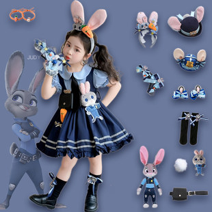 朱迪女童兔子警官洛丽塔短袖夏季2026连衣裙儿童洋气公主礼服生日