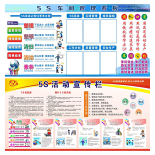 5S 6S 7S 8S车间质量管理看板展板2021安全生产月宣传栏挂图工厂车间消防安全标语主题海报清洁清扫整理墙贴