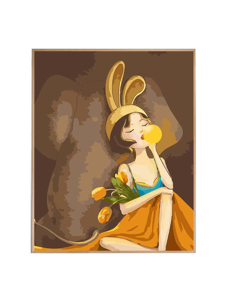 《相伴》 数字油画diy填充涂色填上色手工绘画画水彩油彩装饰治愈