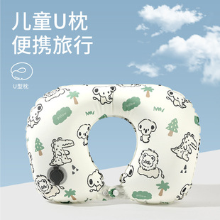卡通充气u型枕嘴吹护颈椎枕旅行颈枕便携收纳坐车飞机脖子靠枕头