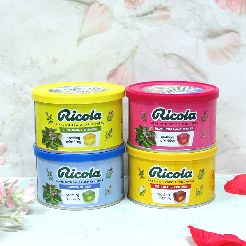 瑞士进口利口乐香草润喉糖100g*3罐装原味柠檬味薄荷清新口气硬糖