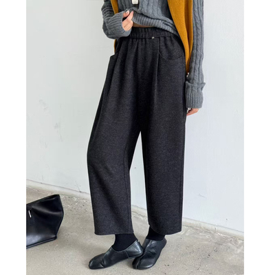 2025简谜九分毛呢哈伦裤