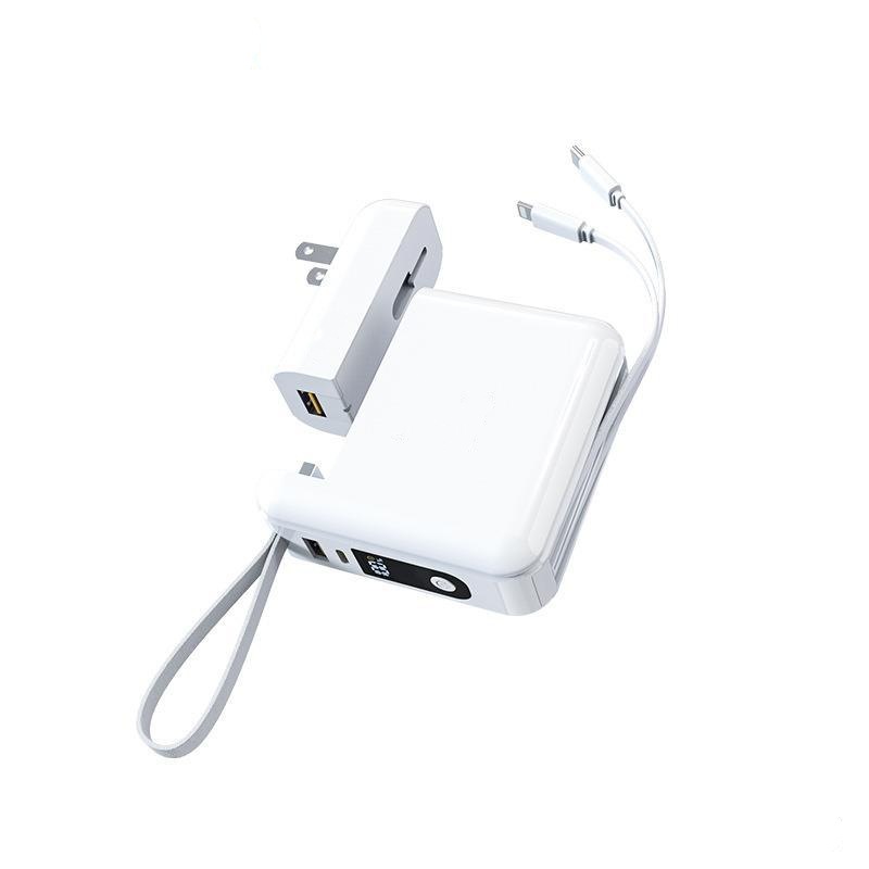 自带线AC插头旅行充电宝20000毫安超大容量超级快充powerbank