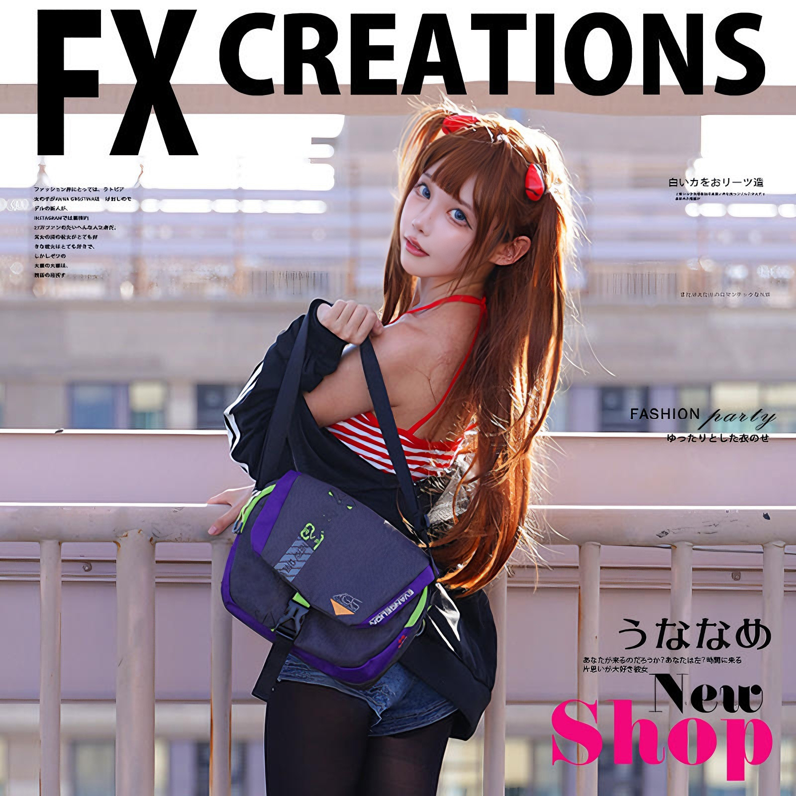 EVA联名新福音战士斜挎包日常通勤百搭二次元动漫痛包大容量防水