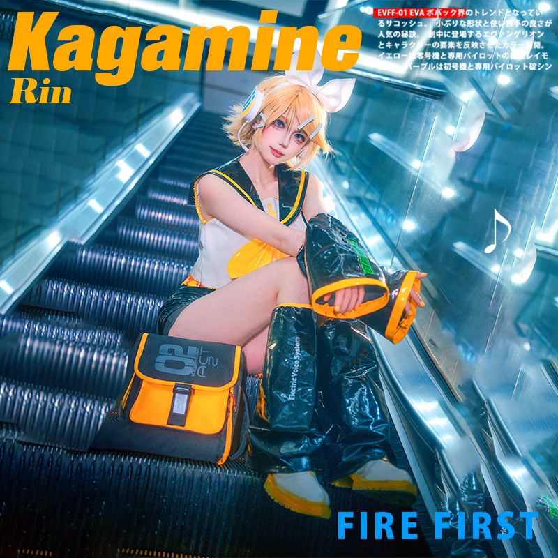 镜音双子动漫联名休闲通勤双肩包