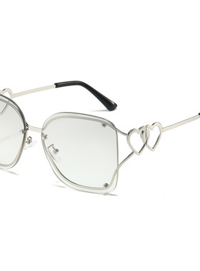 法国coss koko新款方形眼镜 欧美个性双心性元素设计 大框ins风