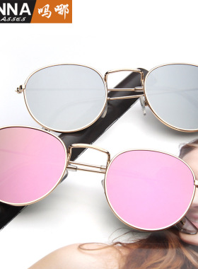 法国coss koko新款太阳镜 潮流圆框墨镜 炫彩反光太阳眼镜