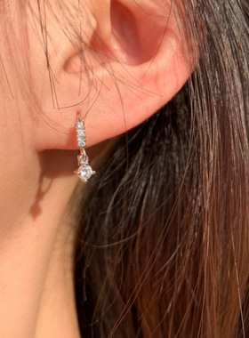 法国coss kokos925银简约小巧微镶钻耳扣女甜美小耳垂适合的耳圈