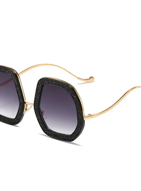 法国coss koko新款鹅蛋太阳镜 欧美潮流时尚街拍闪粉眼镜 个性