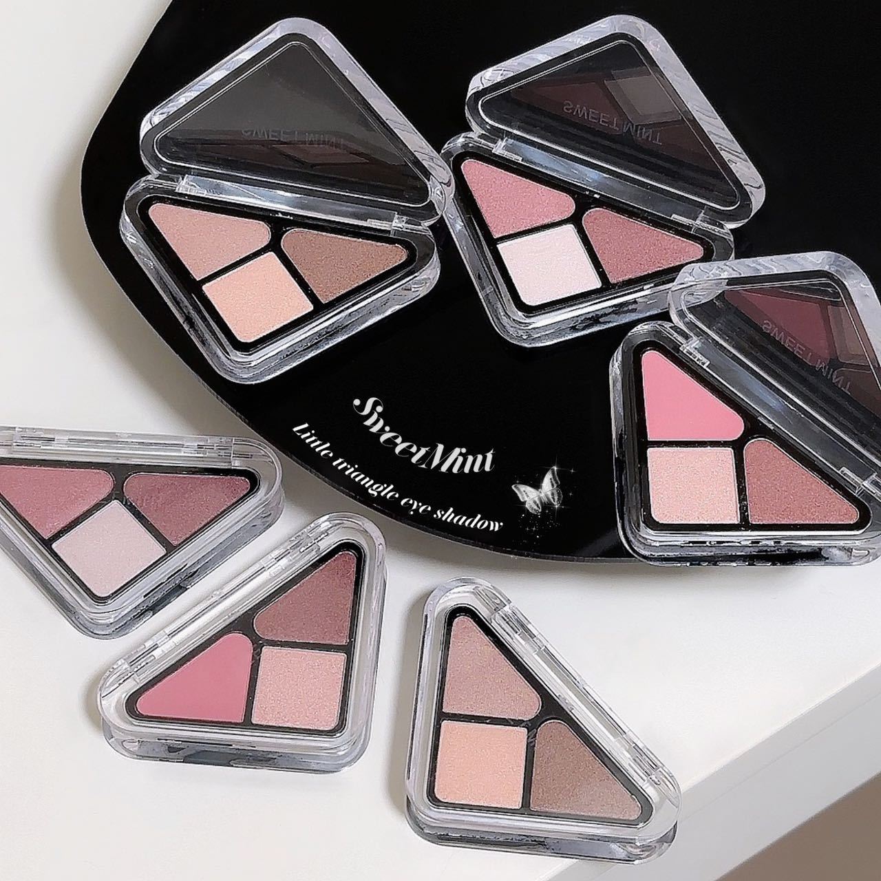 新款推荐sweetmint小三角眼影哑光珠光碎闪大地色淡妆一盘多用