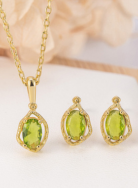 法国coss koko日系橄榄石女清新可爱不规则简约戒子高级感项链