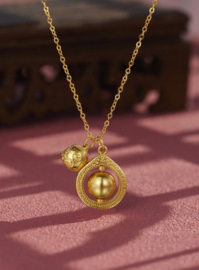 法国coss kokos925银可以转动吸金星吞金兽项链银可旋转吊坠新