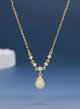 法国coss kokos925银锆石水滴项链女生时尚小众气质几何形宫廷风