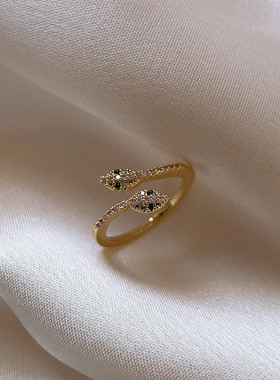 法国coss koko精致国风开口灵蛇戒指女轻奢食指指环高级感镶钻