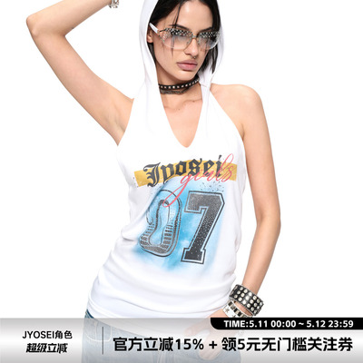 白色连帽无袖露背包臀连衣裙女夏