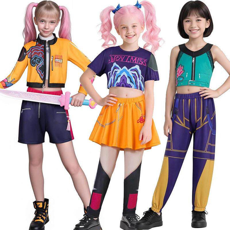 跨境K-POP猎魔女团cos服鲁米佐依米拉恶魔猎人万圣节演出服装装扮