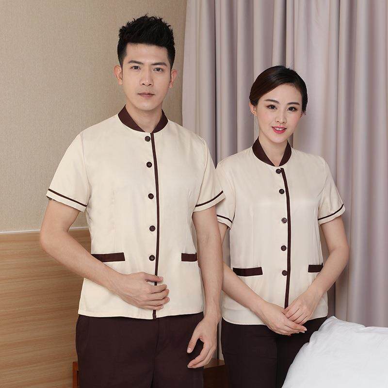 酒店工作服夏装女楼层清洁保洁服短袖宾馆客房服务员工装PA制服新