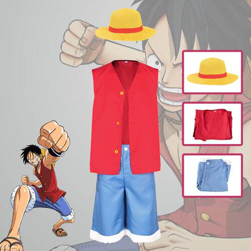 初代鲁夫cos服 海贼王cosplay表演one piece一代鲁夫鲁夫儿童成人